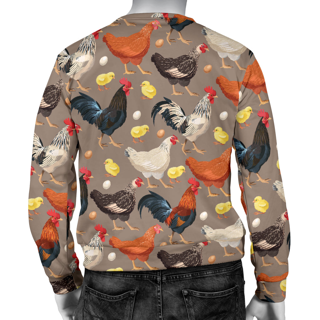 Chicken Evolution Pattern Men Long Sleeve Sweatshirt