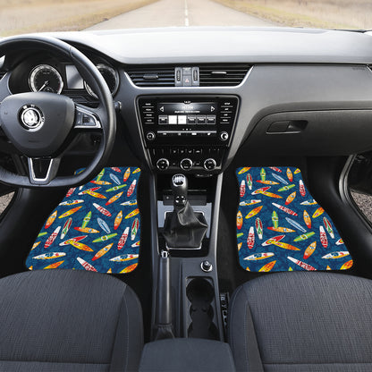 Surfboard Pattern Print Car Floor Mats Front Back
