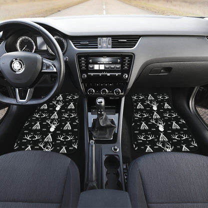 Deer Native Indian Print Pattern Car Floor Mats Front Back