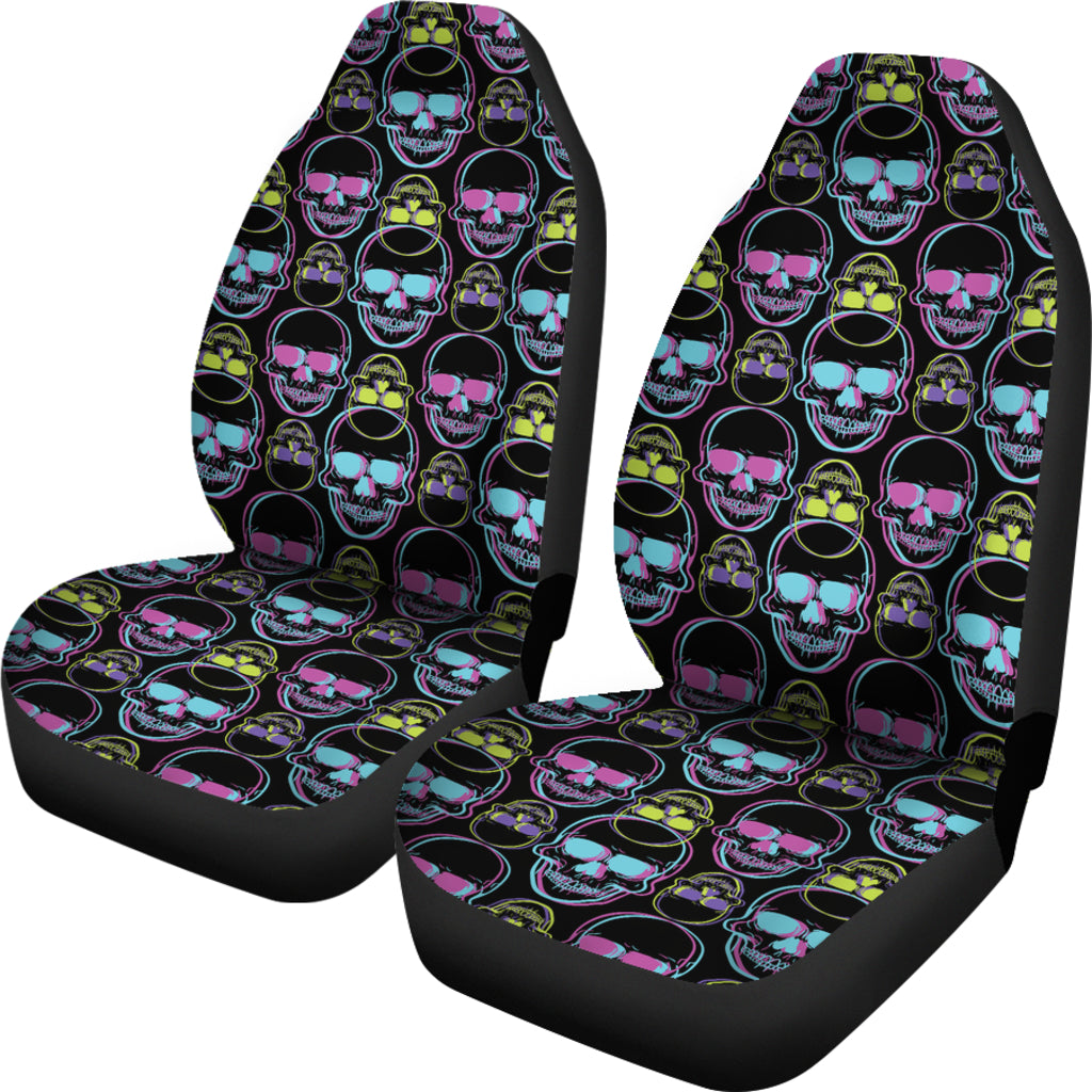 Skull 3D Colorful Print Design LKS309 Car Seat Covers