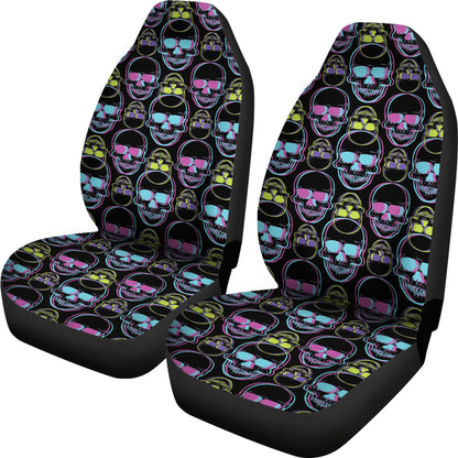 Skull 3D Colorful Print Design LKS309 Car Seat Covers