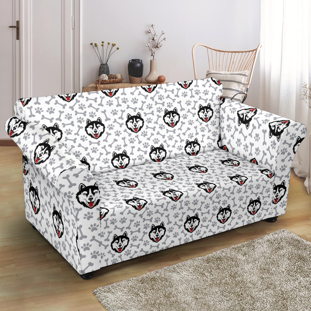 Siberian Huskies Print Design LKS305 Loveseat Couch Slipcover