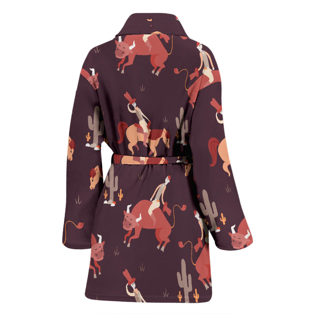 Rodeo Pattern Print Design A01 Women Bathrobe