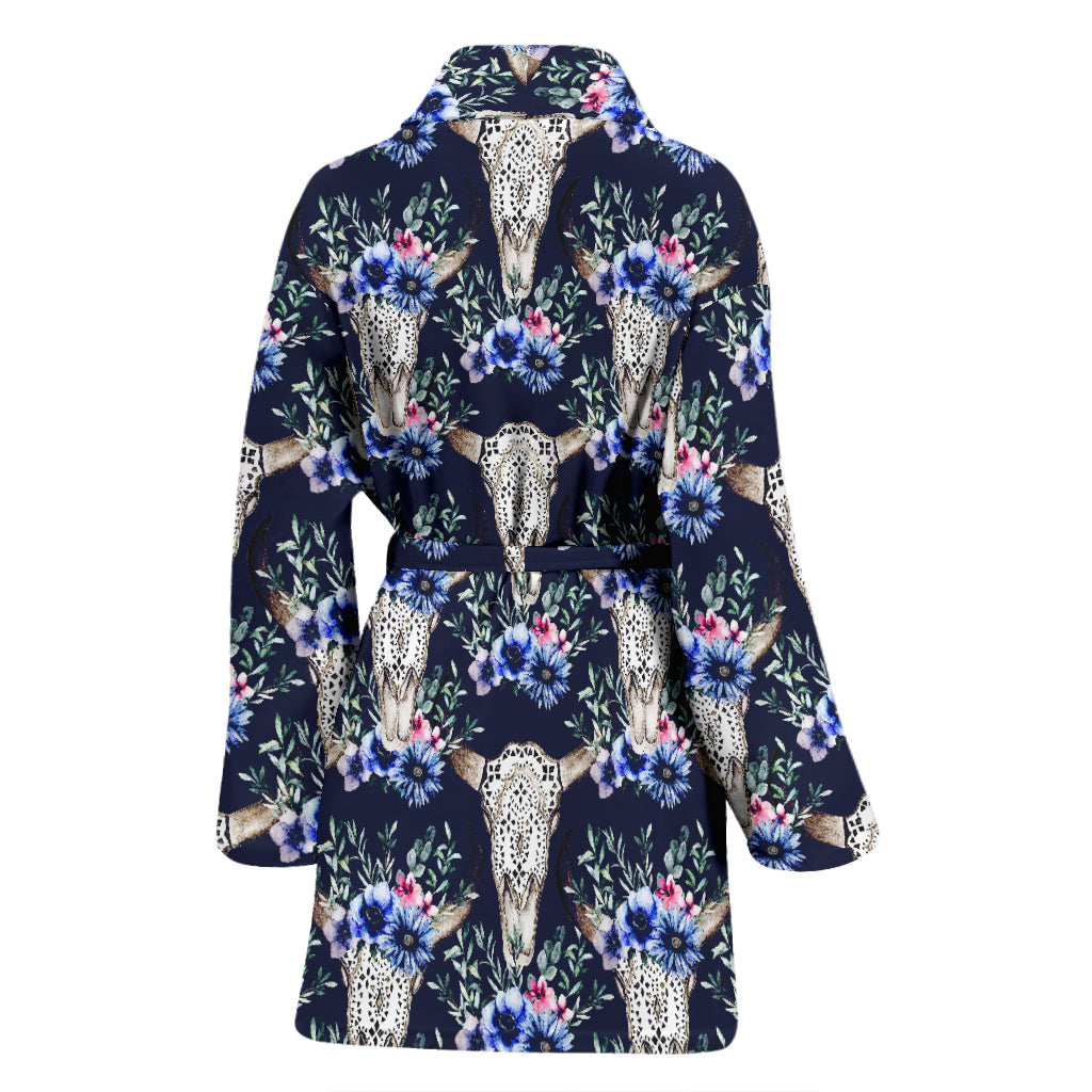 Buffalo Head Print Design LKS402 Women Bathrobe
