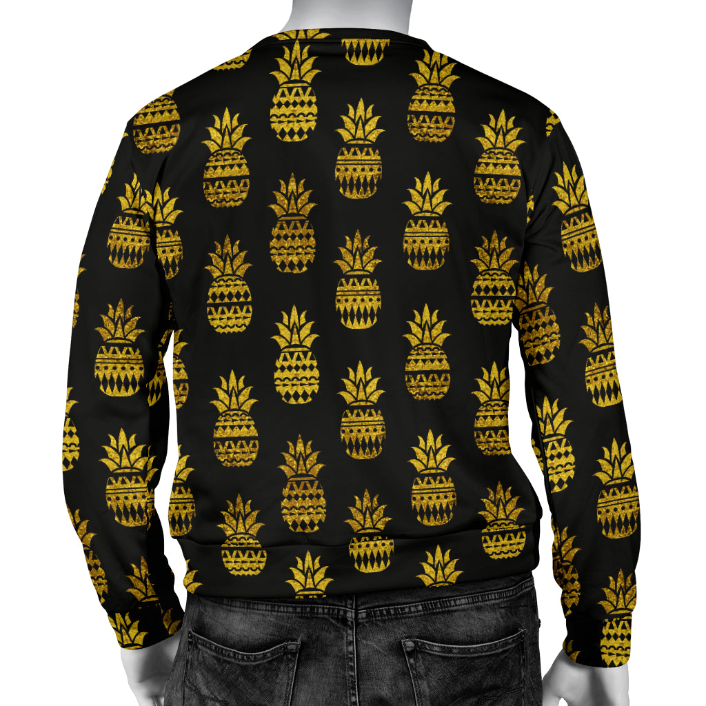 Pineapple Gold Tribal Style Print Men Long Sleeve Sweatshirt