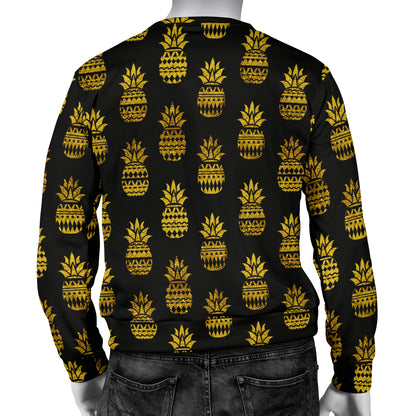 Pineapple Gold Tribal Style Print Men Long Sleeve Sweatshirt