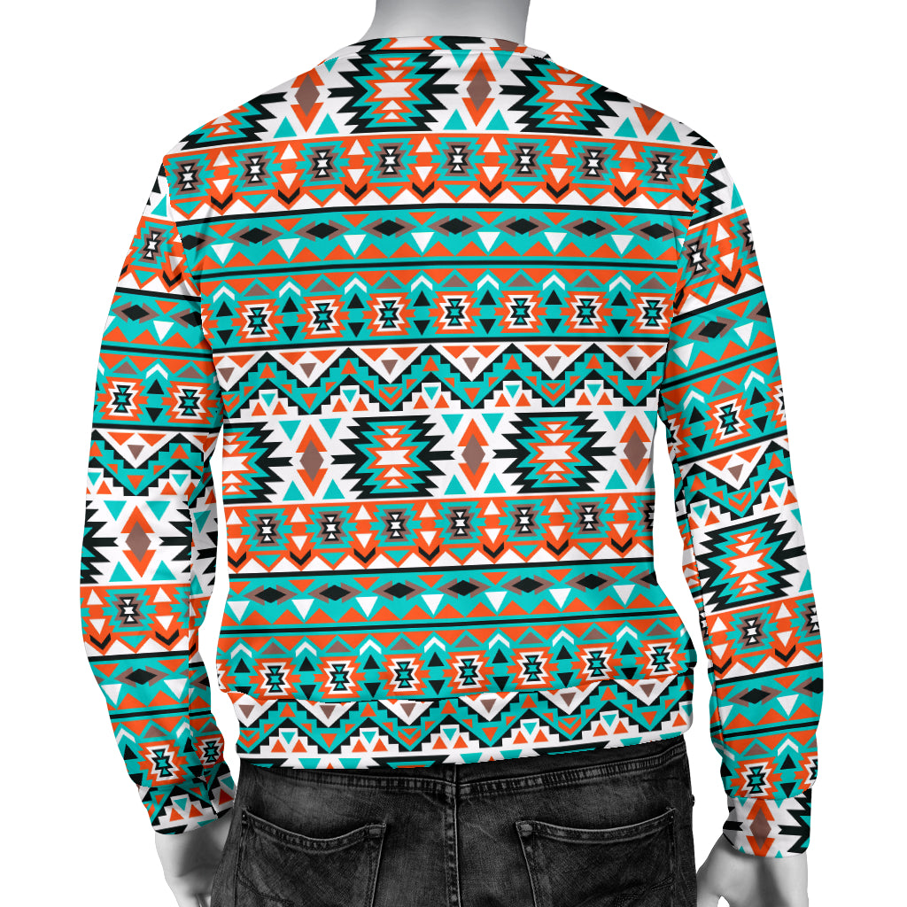 Indian Navajo Ethnic Themed Design Print Men Long Sleeve Sweatshirt