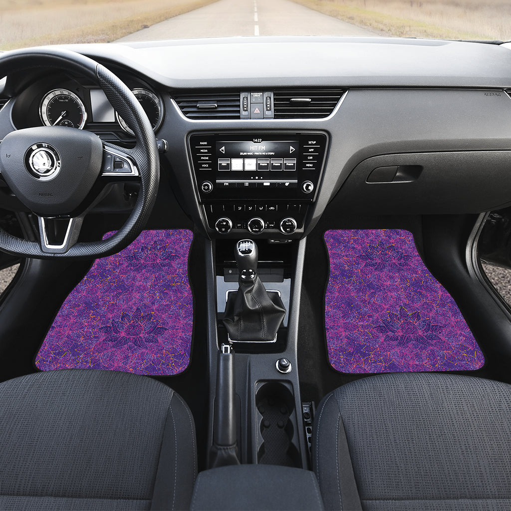 Bohemian Lotus Mandala Style Car Floor Mats Front Back