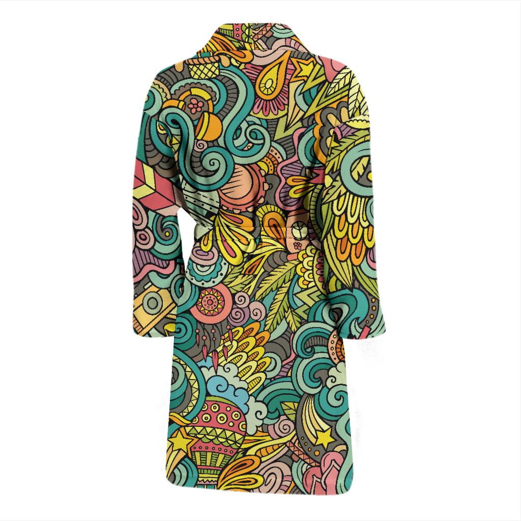 Hippie Print Design LKS302 Men Bathrobe