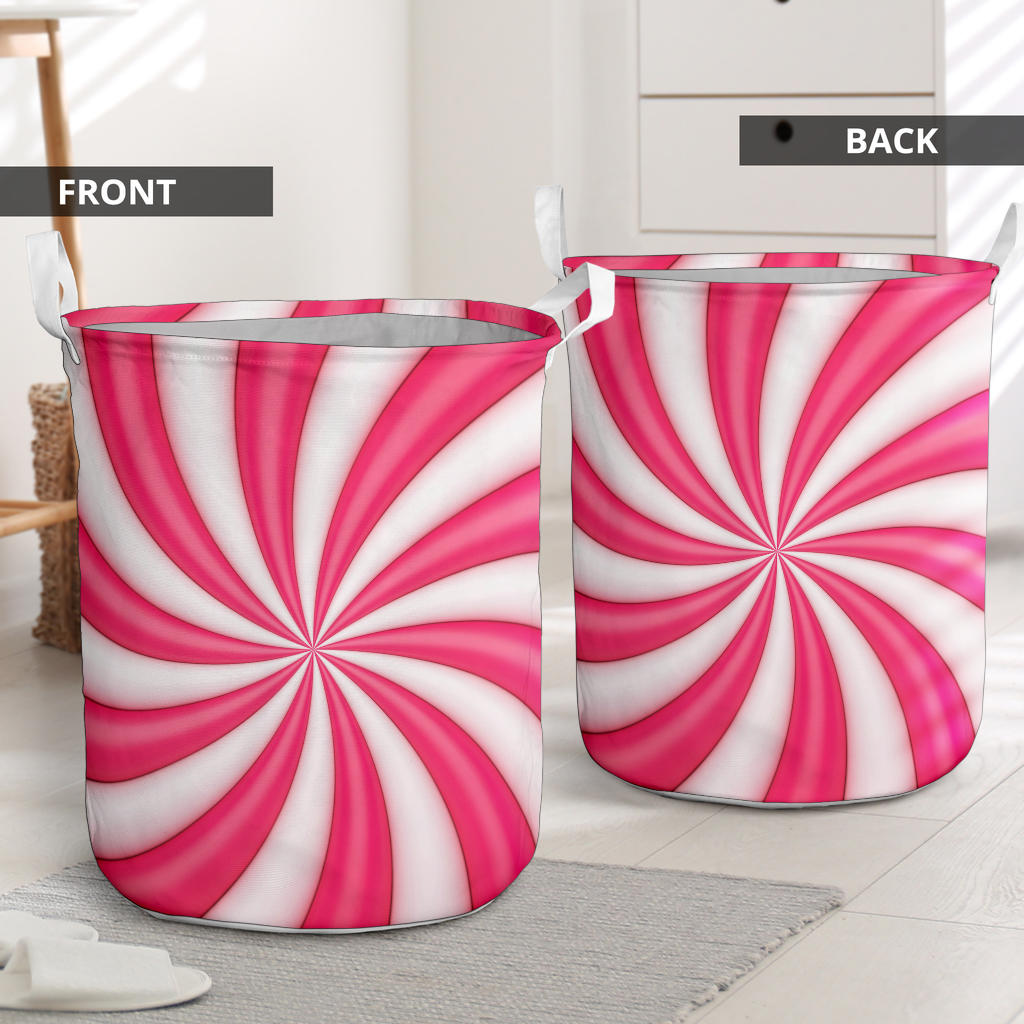 Vortex Twist Swirl Candy Print Laundry Basket