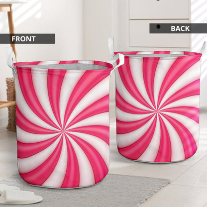 Vortex Twist Swirl Candy Print Laundry Basket
