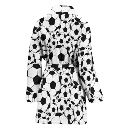 Soccer Ball Print Design LKS301 Women Bathrobe