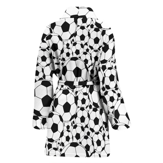 Soccer Ball Print Design LKS301 Women Bathrobe