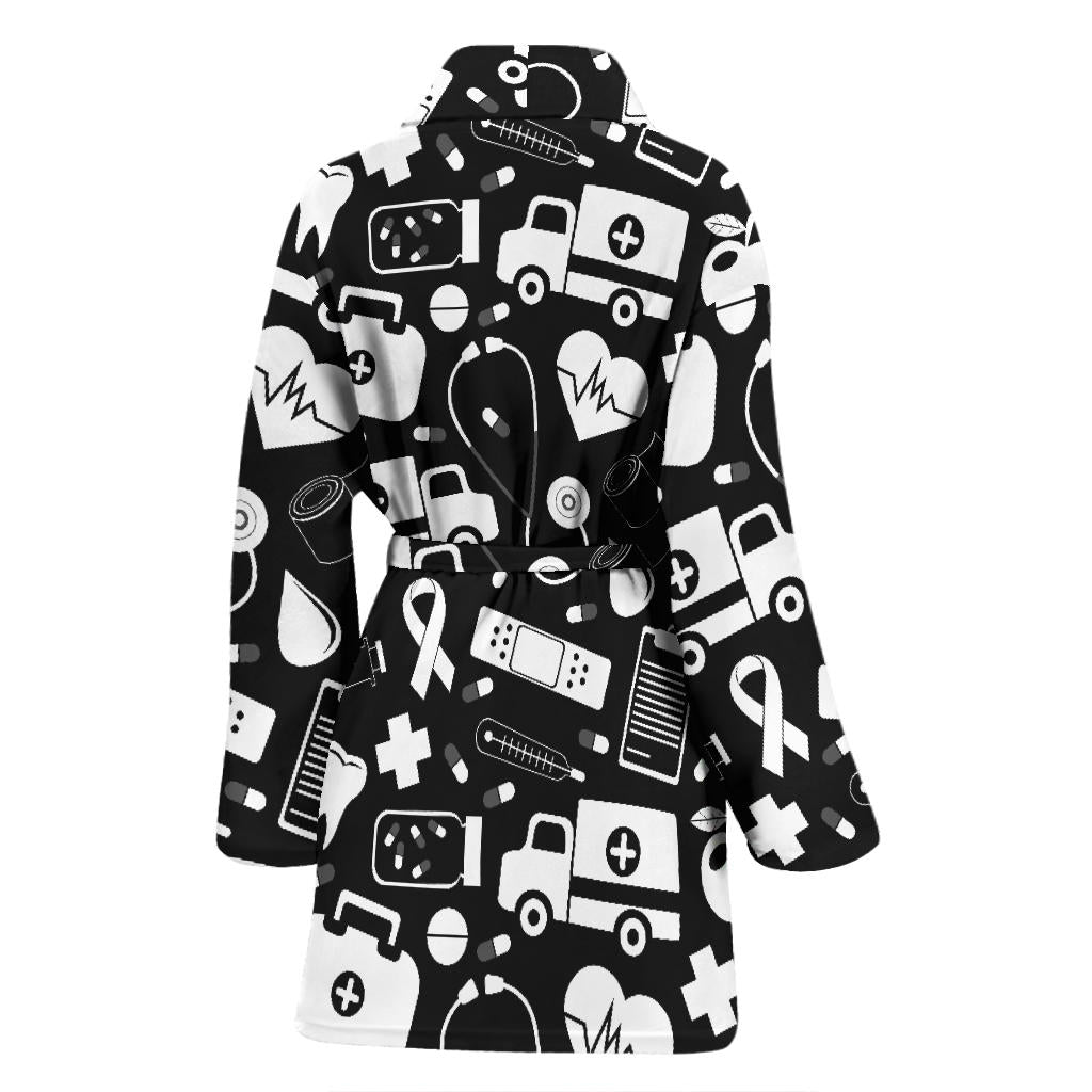 Medical Pattern Print Design 01 Women Bathrobe