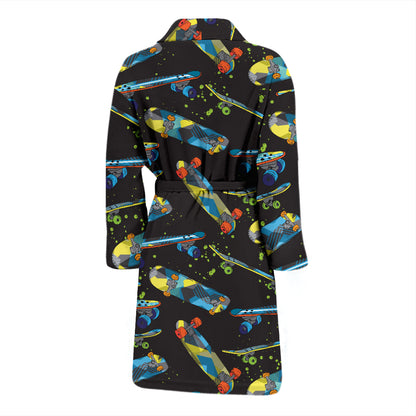 Skateboard Print Design LKS305 Men Bathrobe