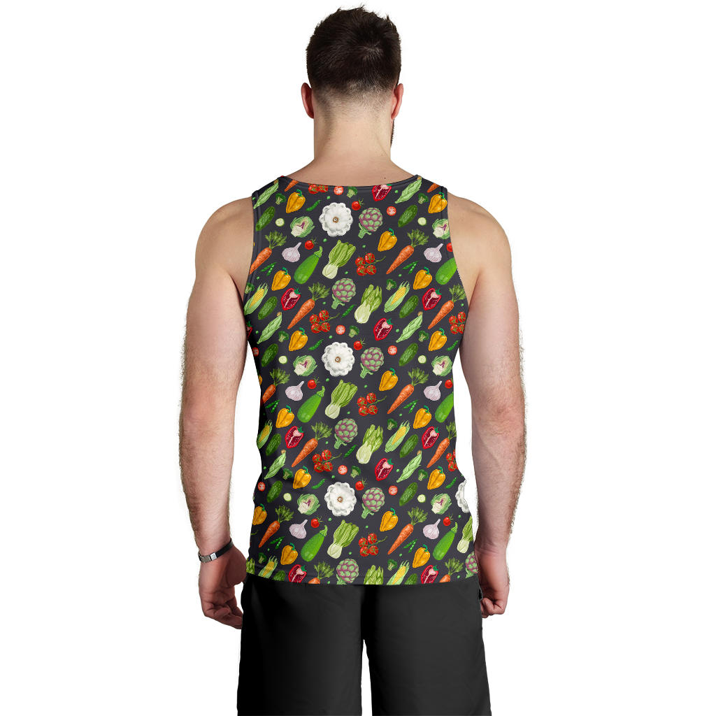 Vegan Pattern Themed Design Print Men Tank Top