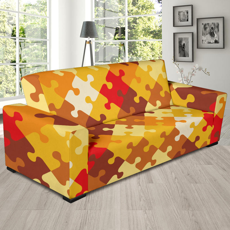 Puzzle Pattern Print Design A01 Sofa Slipcover