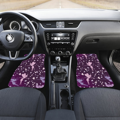 Fairy Pink Print Pattern Car Floor Mats Front Back