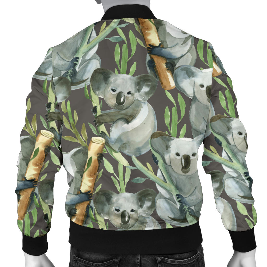 Koala Pattern Design Print Men Bomber Jacket