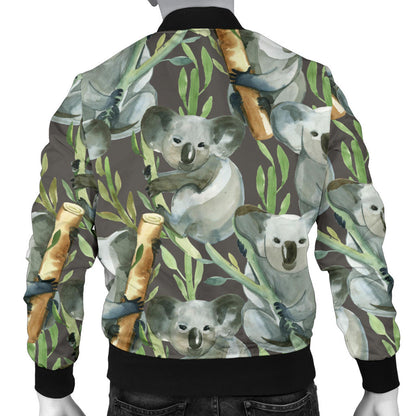 Koala Pattern Design Print Men Bomber Jacket