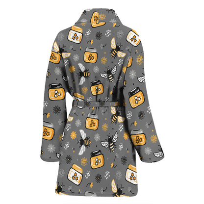 Honey Bee Print Design LKS301 Women Bathrobe