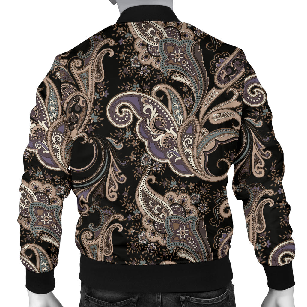 Paisley Mandala Design Print Men Bomber Jacket