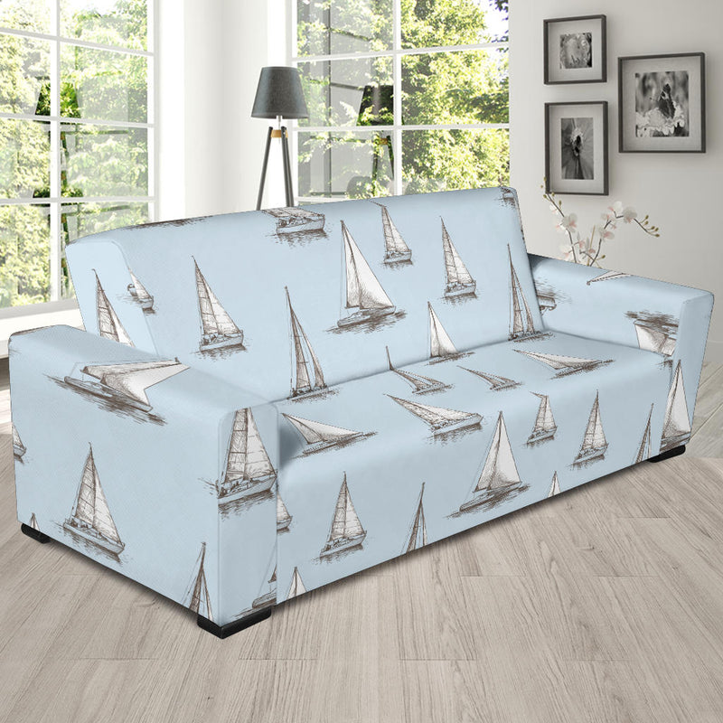 Sailing Ships Pattern Print Design A01 Sofa Slipcover