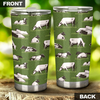 Cow on Grass Print Pattern Tumbler