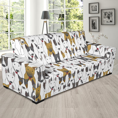 Bull Terriers Pattern Print Design 03 Sofa Slipcover