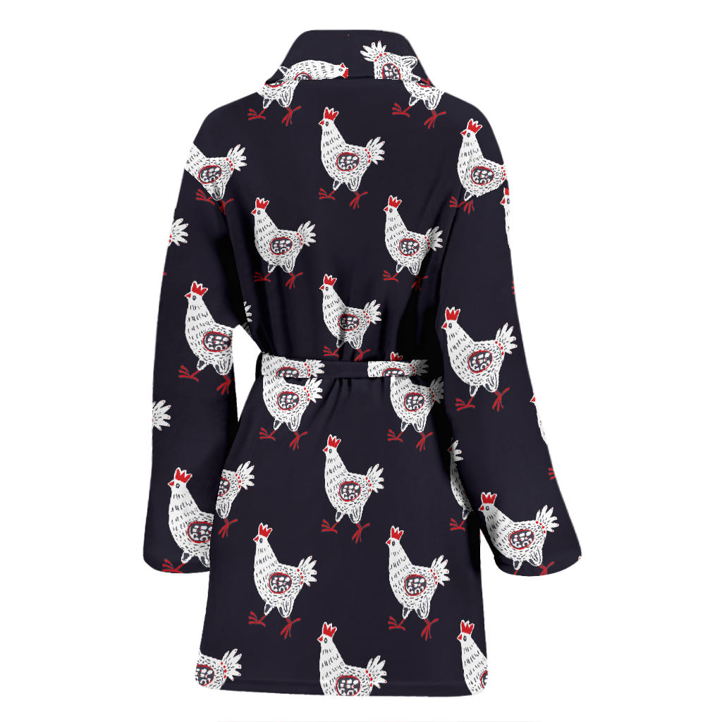 Chicken Pattern Print Design 03 Women Bathrobe