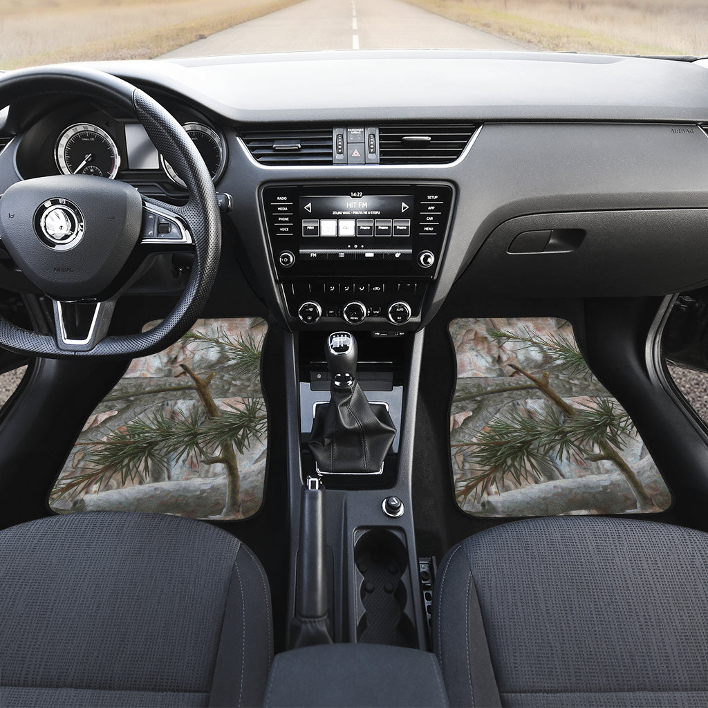 Camo Realistic Tree Forest Pattern Car Floor Mats Front Back