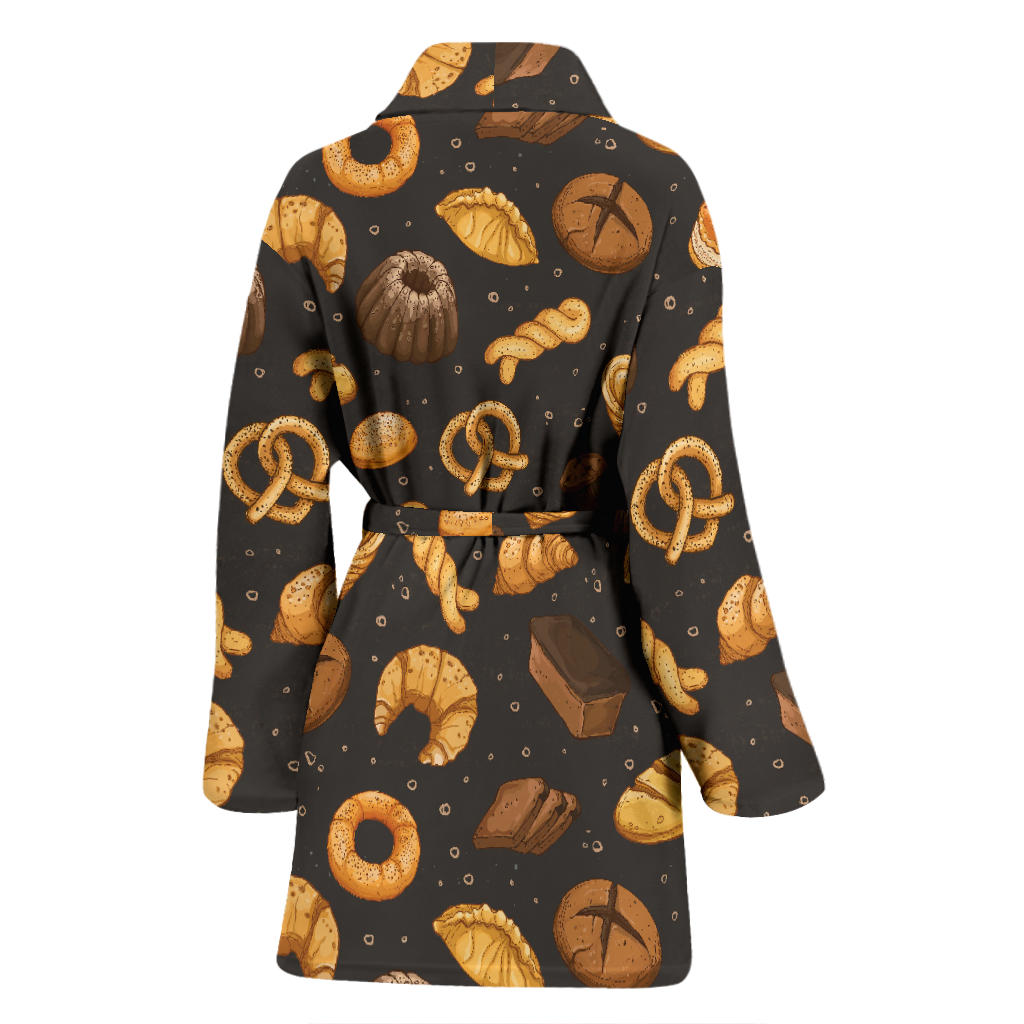 Bread Pattern Print Design 05 Women Bathrobe