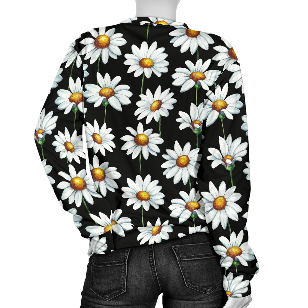 Daisy Print Pattern Women Long Sleeve Sweatshirt