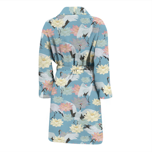 Water Lily Print Design LKS304 Men Bathrobe