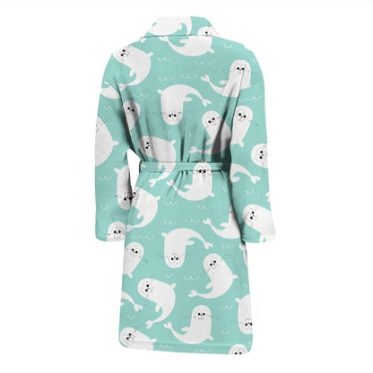 Sea Lion Print Design LKS401 Men Bathrobe