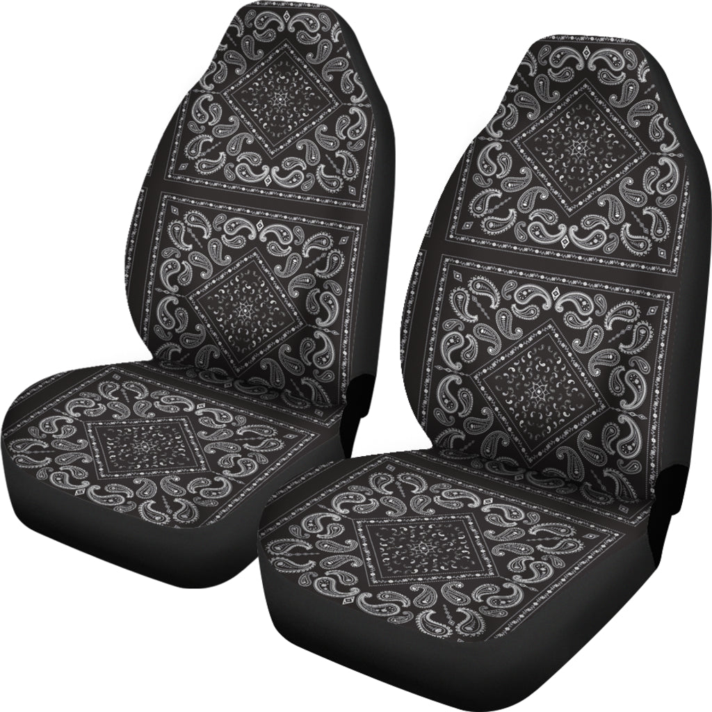 Bandana Black White Print Design LKS302 Car Seat Covers