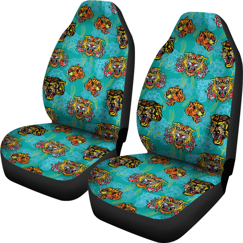 Tattoo Tiger Head Print Design LKS304 Car Seat Covers