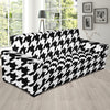 Houndstooth Black White Pattern Print Design 05 Sofa Slipcover