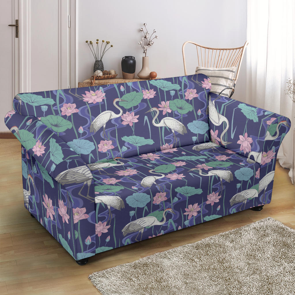 Water Lily Print Design LKS306 Loveseat Couch Slipcover