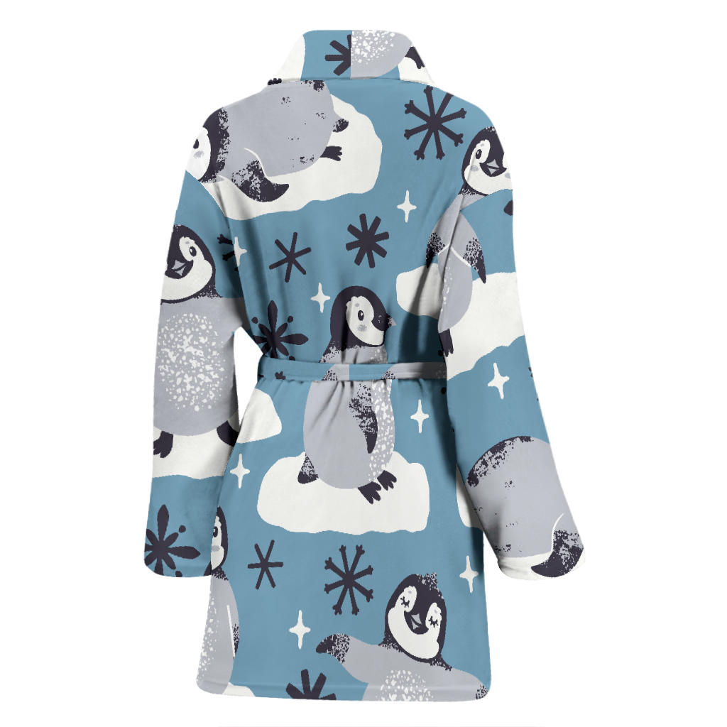Penguin Pattern Print Design A05 Women Bathrobe