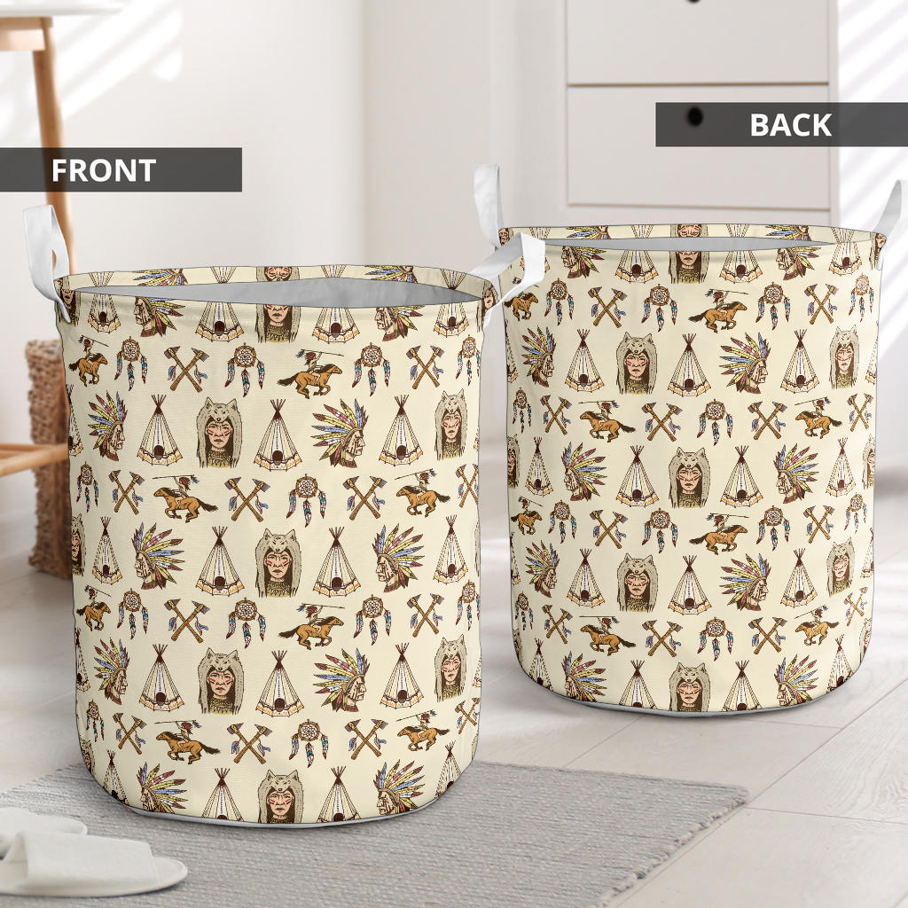 Native Indian Pattern Design Print Laundry Basket