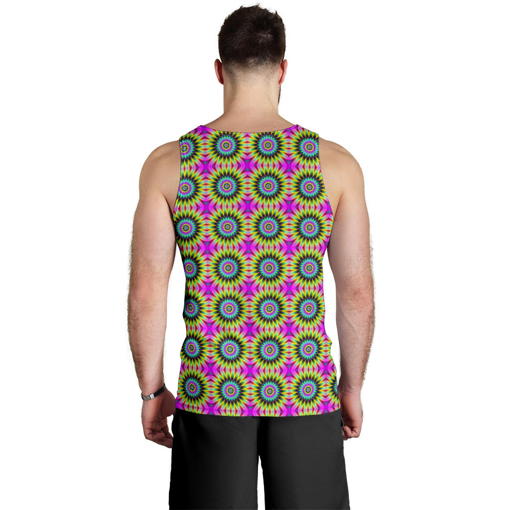 Optical illusion Flower Rainbow Style Men Tank Top