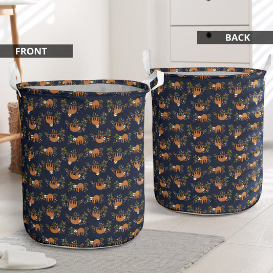 Sloth flower Design Themed Print Laundry Basket