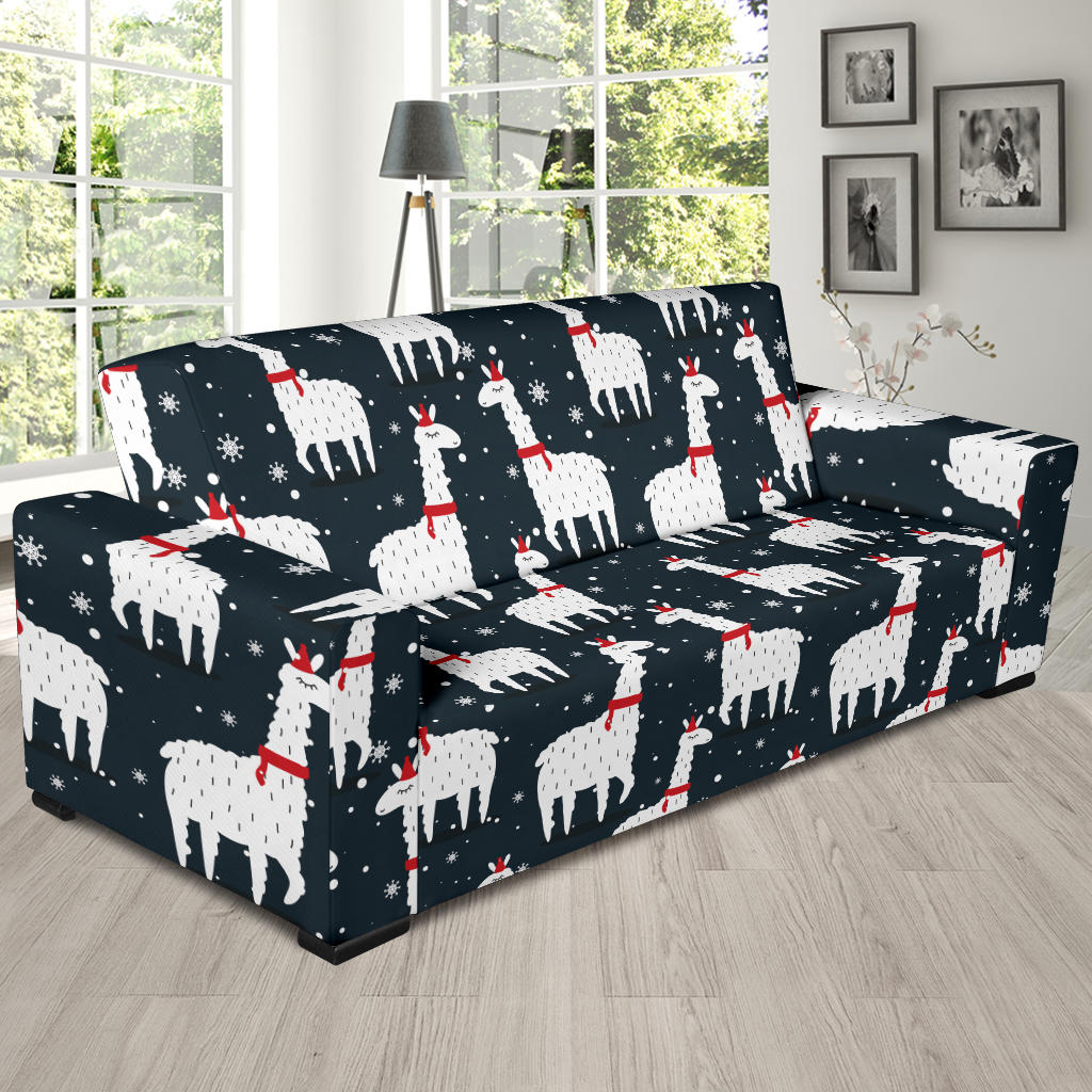 Alpaca Pattern Print Design 04 Sofa Slipcover