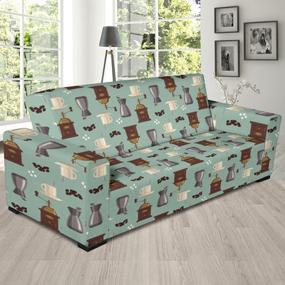 Coffee Pattern Print Design 04 Sofa Slipcover