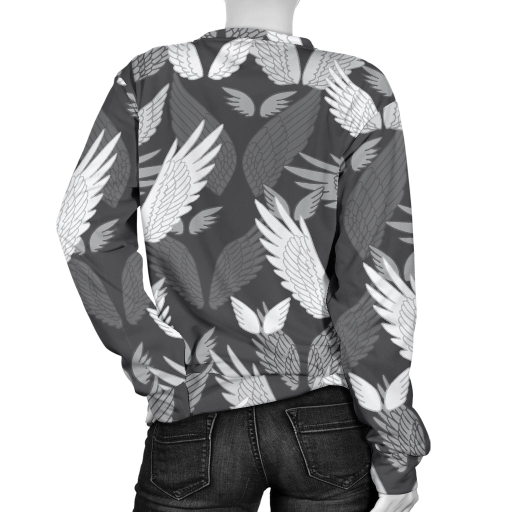 Angel Wings Pattern Design Themed Print Women Long Sleeve Sweatshirt