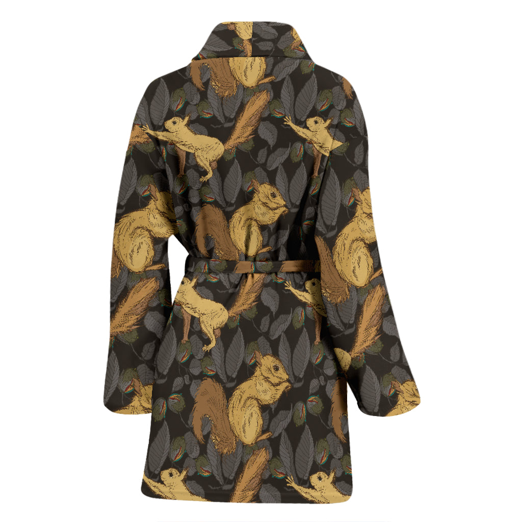 Squirrel Print Design LKS309 Women Bathrobe
