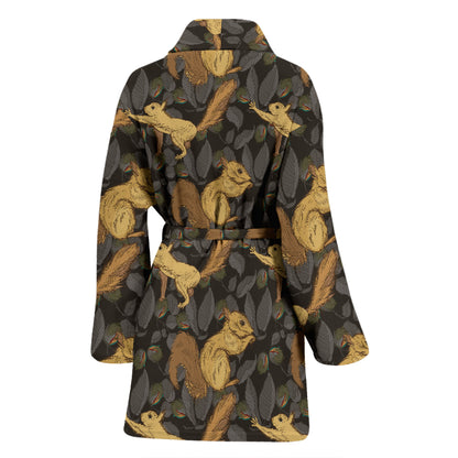 Squirrel Print Design LKS309 Women Bathrobe