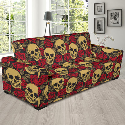 Skull And Roses Print Design LKS302 Sofa Slipcover