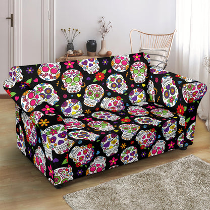 Sugar Skull Print Design LKS302 Loveseat Couch Slipcover